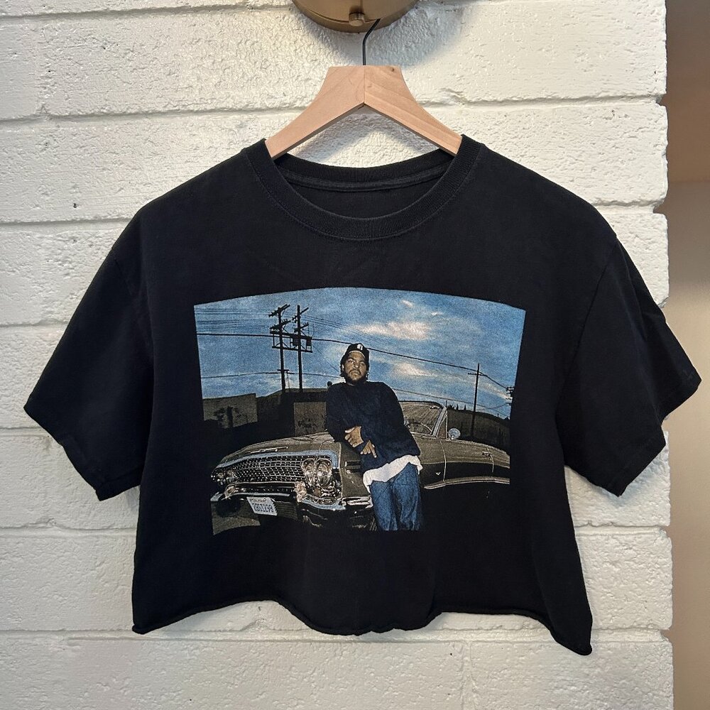Ice Cube Cropped Tshirt in Black Size Medium